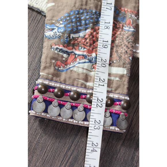 Maison Scotch Beaded Open Front Blazer All Over Alligator Jacket Crocodile Small - Picture 11 of 11